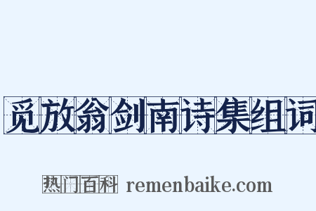 觅放翁剑南诗集组词是什么意思的图片